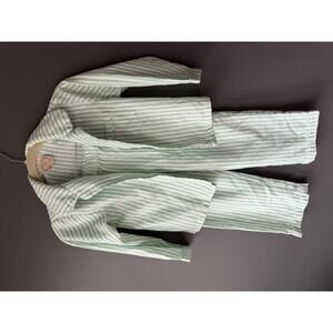 Kids' Green and White Striped Pajama Set size 5